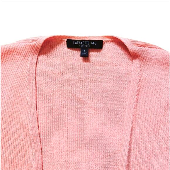 Lafayette 148 Blouse Orange/Pink Cardigan | Size S - Picture 3 of 5